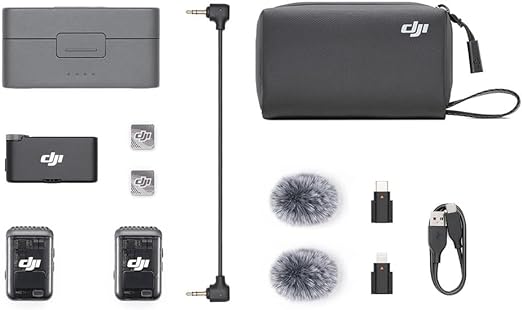 Microfone DJI Mic 2 (2 TX Microfone + 1 RX Receptor + 1 Case de carregamento) BR - DJI116