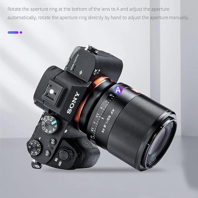 VILTROX 50mm f/1.8 F1.8 Large Aperture Full Frame E-Mount Camera Auto Focus Lens for Sony A6600 A6500 A6400 A6300 A6100 A6000 A5100 A7II A7III A7RIII A7SIII A7II A7RIV A9 A7C A7R ZV-E10