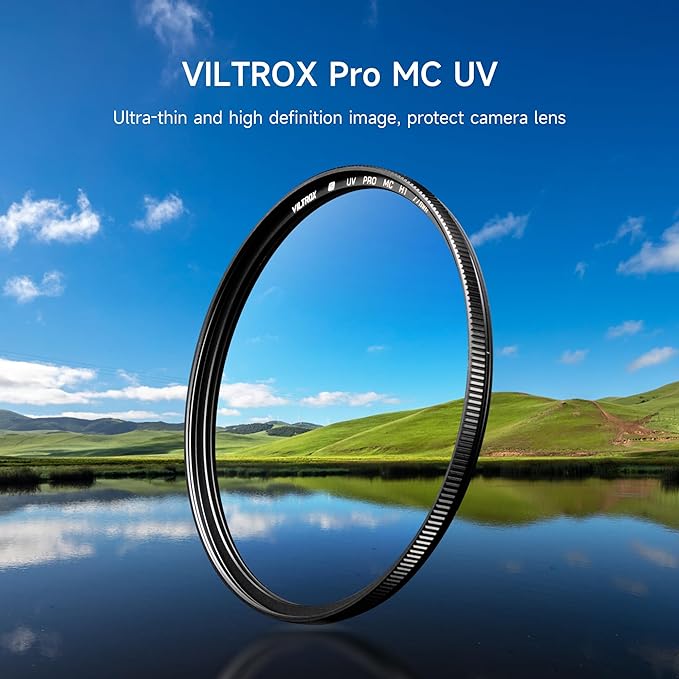 VILTROX Filtro de proteção UV MC de 55 mm, 18 revestimentos multicamadas, filtro UV para lente de câmera UHD, revestimento ultra rígido, revestimento nano, hidrofóbico, filtro UV ultrafino resistente