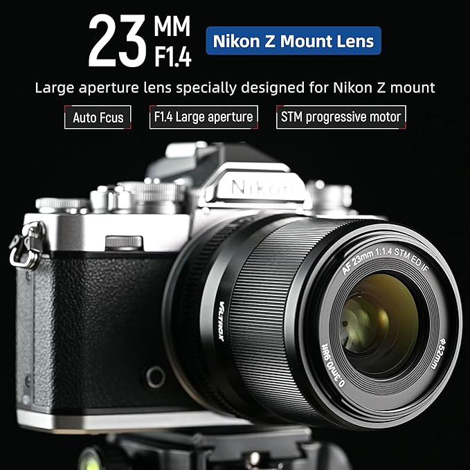 VILTROX Lente APS-C de grande abertura de 23 mm f/1.4 F1.4 para Nikon Z-Mount, lente de foco automático com motor STM serve para Nikon CameraZ5 Z50 Z6 Z6II Z7 ZII