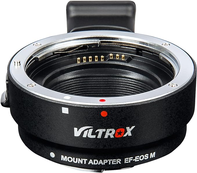 VILTROX EF-EOS M Auto Focus Lens Mount Adapter Converter Ring Compatible with Canon EF/EF-S Lens to EOS-M (EF-M Mount) Mirrorless Camera EOS M1 M2 M3 M5 M6 M10 M50 M100