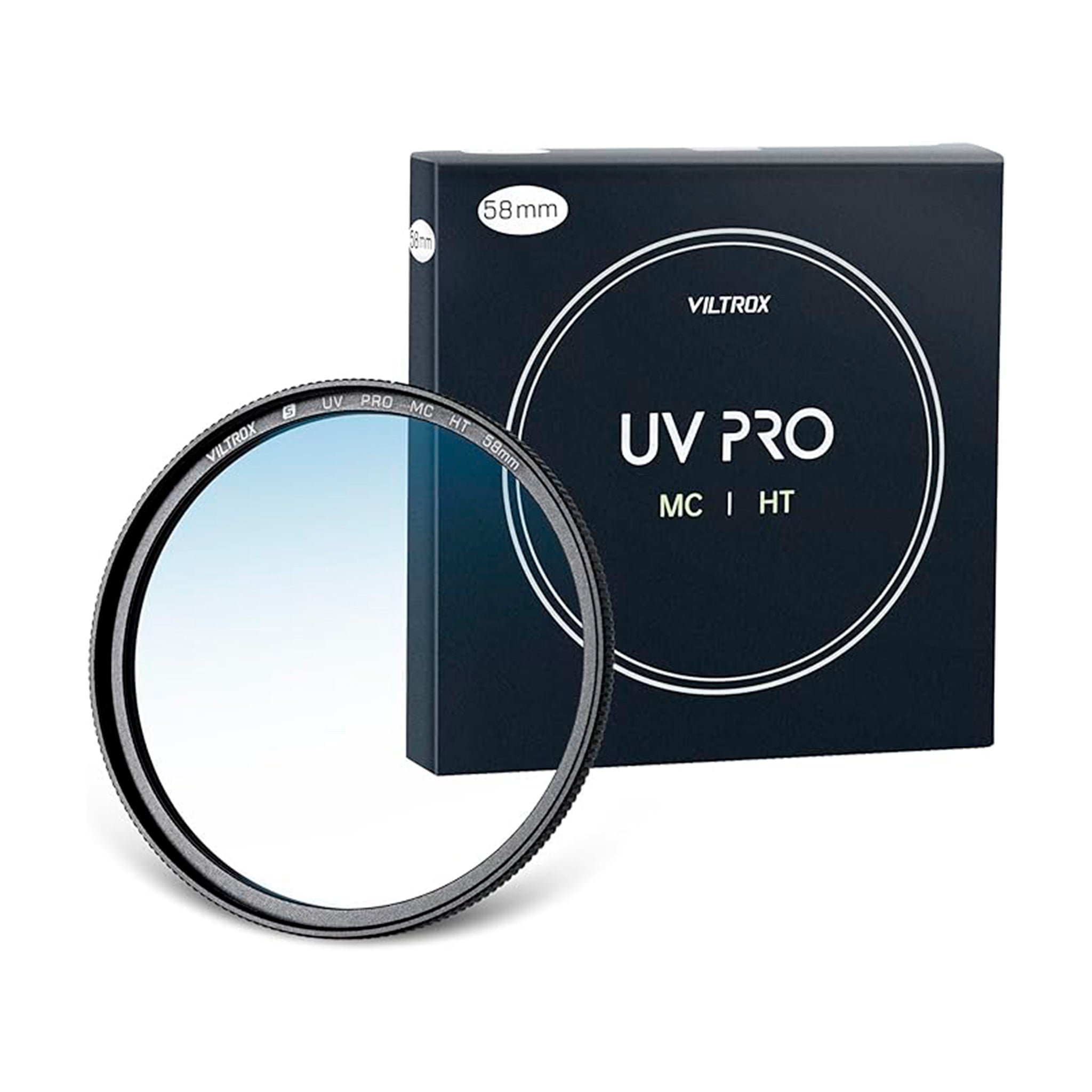 VILTROX Filtro de proteção UV MC de 58 mm com 18 revestimentos multicamadas UHD/hidrofóbico/resistente a arranhões, moldura ultrafina, filtro UV compatível com lentes de câmera Canon Nikon Sony Fuji,