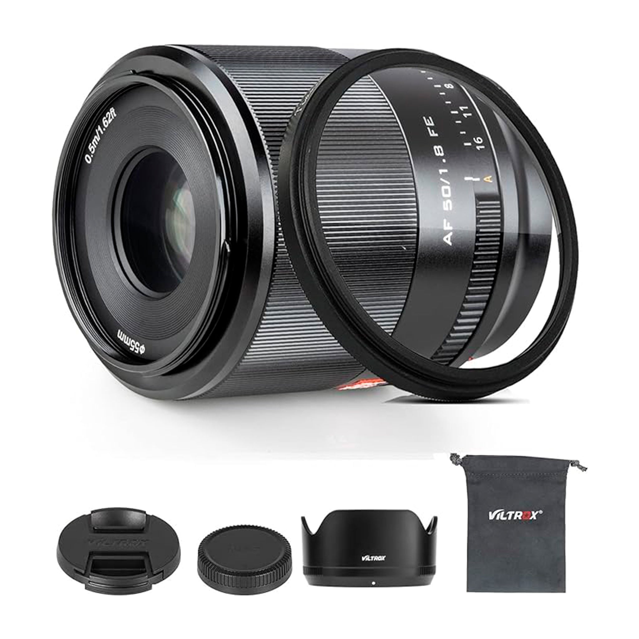 VILTROX 50mm f/1.8 F1.8 Large Aperture Full Frame E-Mount Camera Auto Focus Lens for Sony A6600 A6500 A6400 A6300 A6100 A6000 A5100 A7II A7III A7RIII A7SIII A7II A7RIV A9 A7C A7R ZV-E10